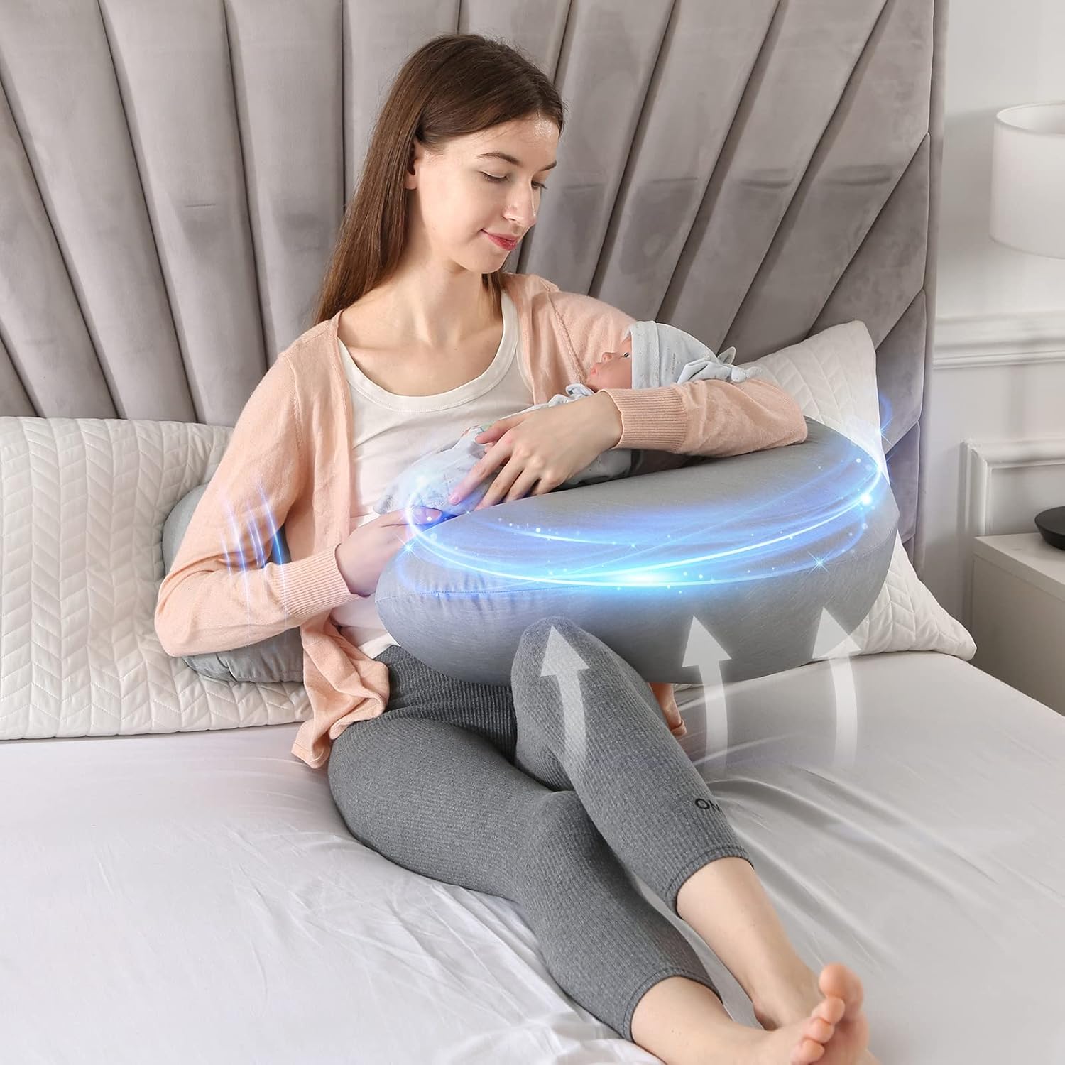 BATTOP Pregnancy Pillows for Sleeping, Maternity Pillow with Cooling Cover, Support for Belly, HIPS, Legs, Pregnancy Must Haves, Side Sleeper…