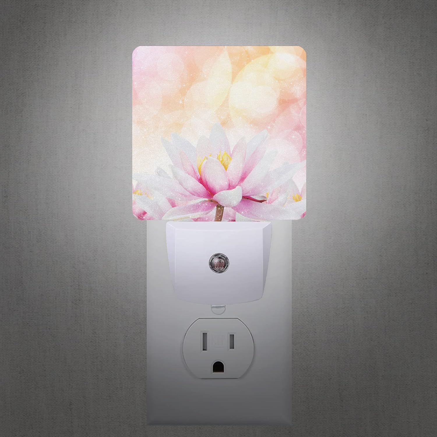 Pink Water Lily Lotus Night Light Plug-in LED Nightlights Auto Sensor Night Lamp Dusk-to-Dawn Lamp Home Decor for Nursery Children Girls…