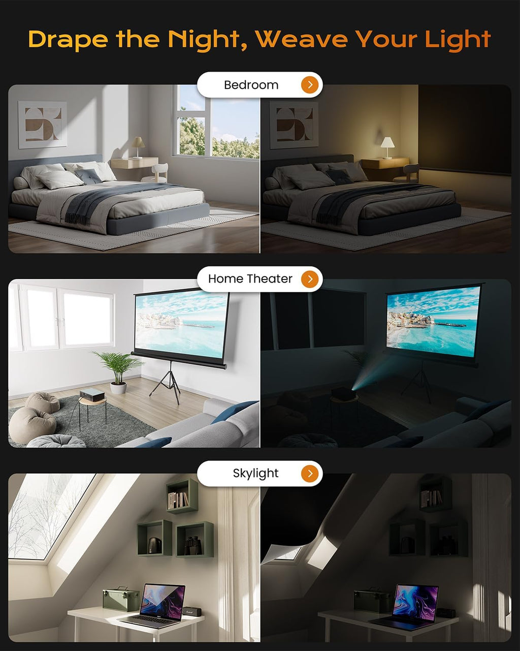 28" W x64 H Portable Blackout Curtains for Bedroom, Easy Install No Drill Black Out Shades&Blinds for Indoor Windows with Upgraded…