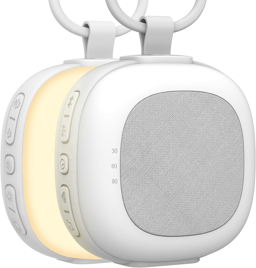 Gemmac Portable White Noise Sound Machine with Mood Lighting 7 Color Night Light 32 Soothing Sounds, Timer, Memory Function Adjustable Volu…