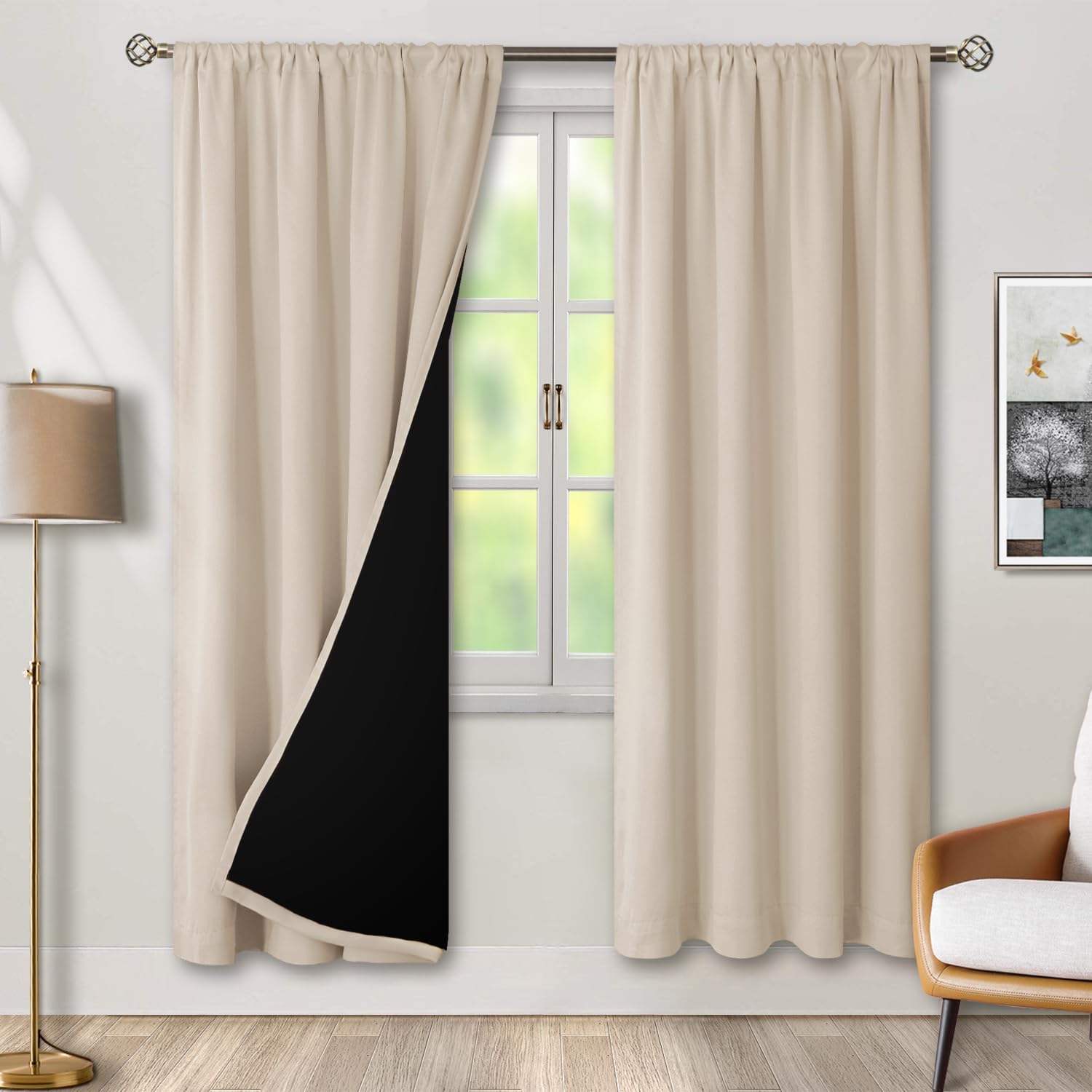 BGment Blackout Curtains for Living Room 84 Inch Length 2 Panels Set, Full Room Darkening Thermal Insulated Noise Cancelling Privacy…