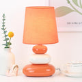 LULE Orange Small Table Lamp for Living Room as Bedside Table Lamp for Bedroom, Modern Ceramic Kids Night Table Lamp, Φ6.5×H12.2IN, Bulb…