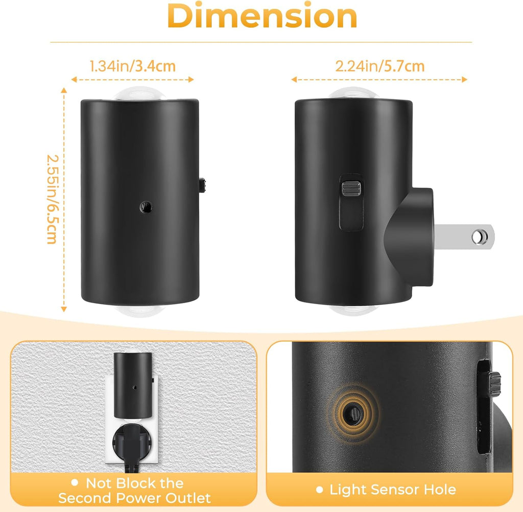 TSEXES LED Night Lights Plug into Wall, Dimmable Plug in Night Light, Dusk to Dawn, 0-200LM Bright Nightlight Auto-On/Off, 3000K Night…