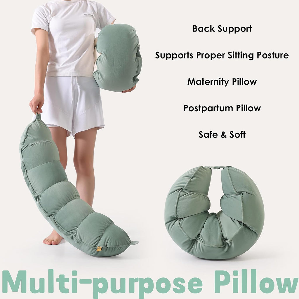 Peallow(Pat. Pend) – Long Round Body Pillow for Adults, Bolster Pillow for Sleeping, Soft and Supportive Pillow for Sleeping & Lumbar…
