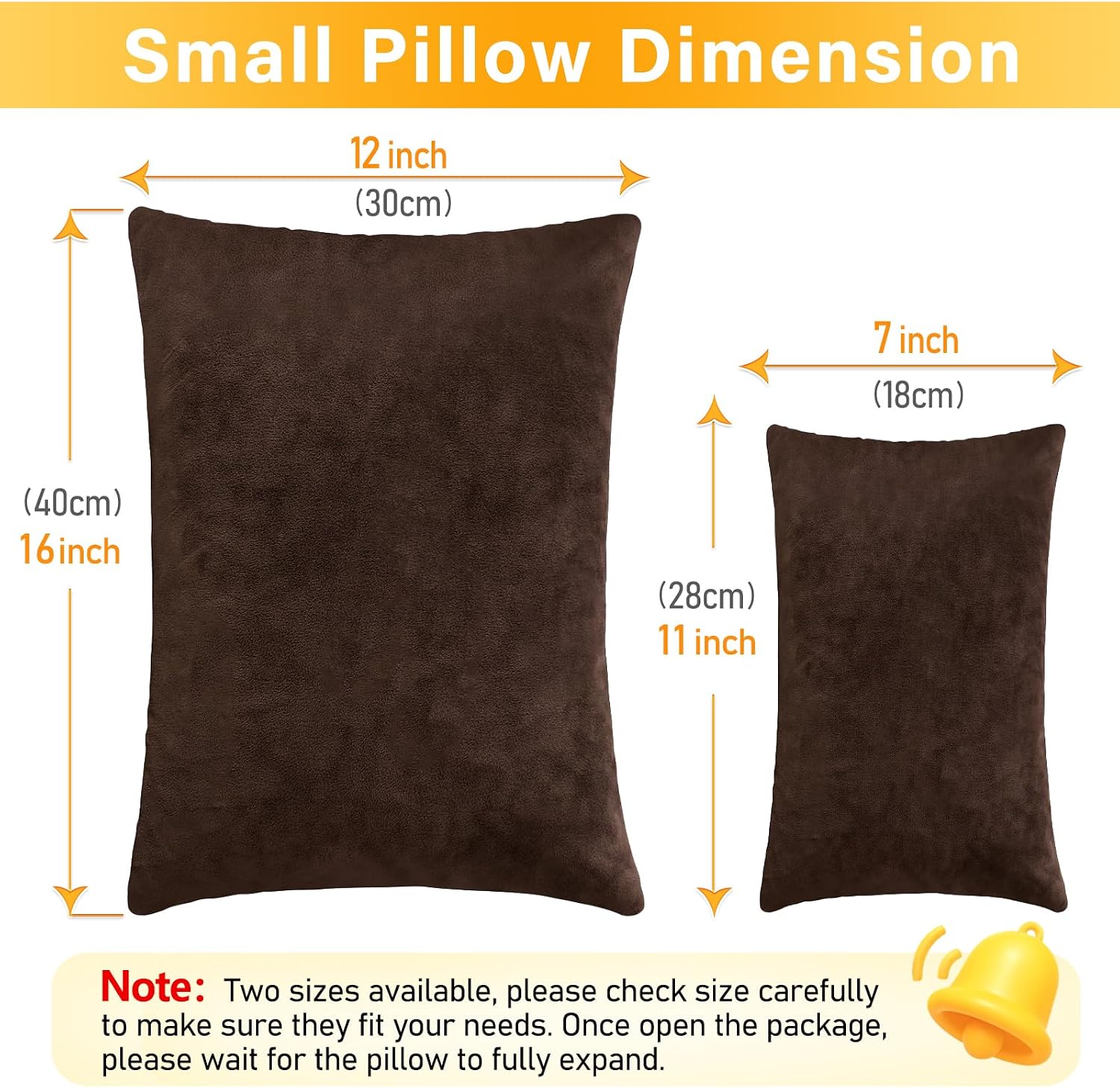 1 MIDDLE ONE 2 Pack Small Pillow, 16 X 12 Inches, Memory Foam Mini Pillow for Travel, Camping, Sleeping, Nap and Neck, Knee, Lumbar…