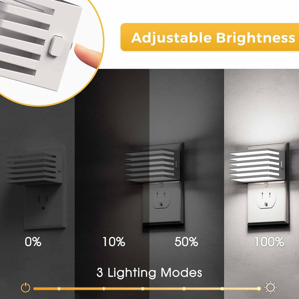L LOHAS LED Night Lights Plug into Wall, 2 Pack Modern Night Light with Dusk to Dawn Sensor, Dimmable Plug in Night Light, Adjustable…