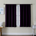 Simplebrand Ava Blackberry Short Blackout Curtains for Bedroom 45 Inches Long 2 Panels Set, Solid Thermal Insulated, Energy Saving Window T…