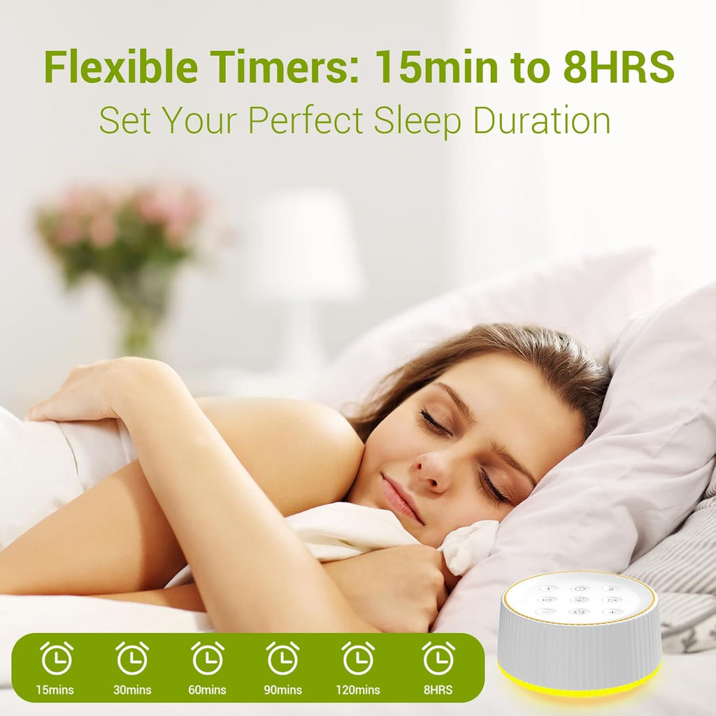 BGOVERSSWhiteNoiseMachine White Noise Machine, 26 Hi-Fi Soothing Sounds & 10 Colors Night Light Sound Machine for Sleeping Adults, Baby & K…