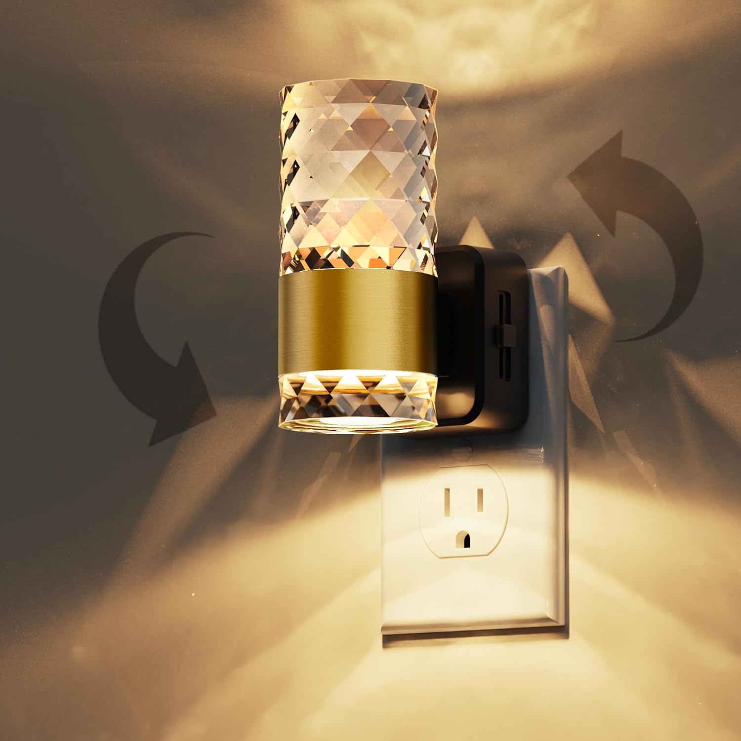 L LOHAS LED Night Light, Modern Night Lights Plug into Wall, 3000K Soft Warm 0-100LM Adjustable Night Lights, Automatic Nightlights Plug…