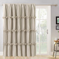 Homechoice Decor Room Divider Curtains, Boho Ruched Blackout Window Treatments with 3 Rows of Butterfly Flowers, Rustic Rod Pocket…