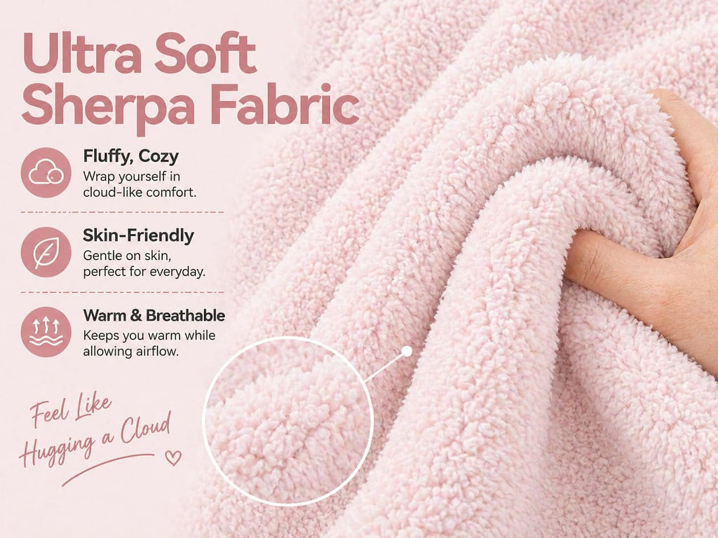 Reafort Sherpa Body Pillow Cover 21" x 54", Plush Fleece Long Body Pillowcase with Zipper Closure, Ultra Soft Fluffy Cozy Decorative…
