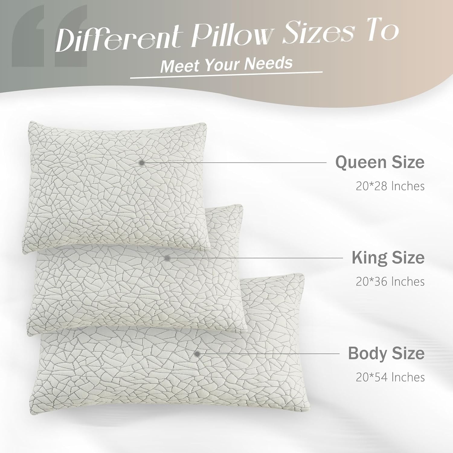 Shredded Memory Foam Pillow for Sleeping, Cooling Bed Pillows Queen Size Set of 2, Adjustable Soft and Firm Pillows or Side, Back…