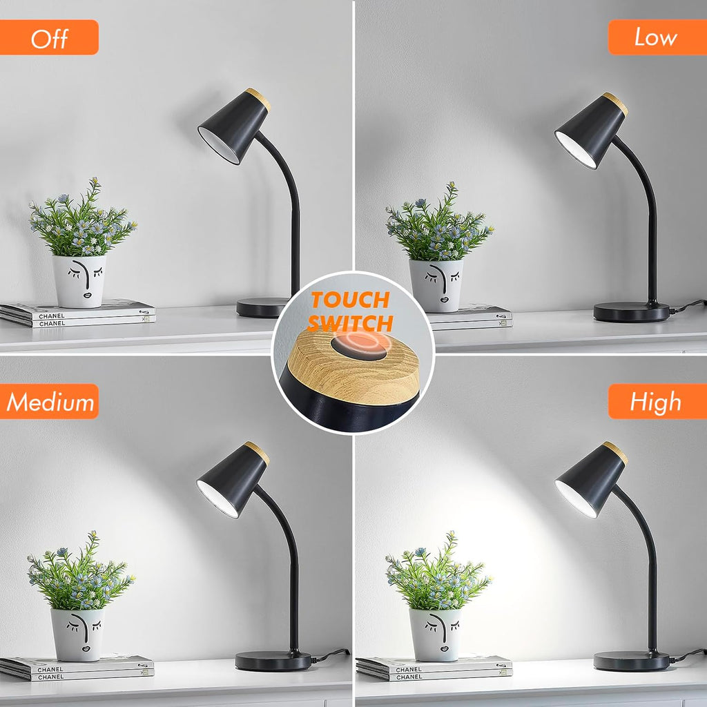 WelcometoEJIAXIN EJIAXIN Desk Lamp for College Dorm Room - Small LED Desk Lamp Touch Dimmable Reading Light for Home Office - Adjustable Fl…