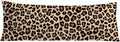 Trendy Leopard Print 20x54 Body Pillow Cover, Cheetah Print Room Decor, Girly Bedroom Dorm Decor, Funky Brown Leopard Animal Skin…