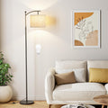 Ambimall 60" Floor Lamp for Living Room with 3 Color Temperatures, Adjustable Grey Shade with Black Pole, Tall Lamp for Bedroom Office…