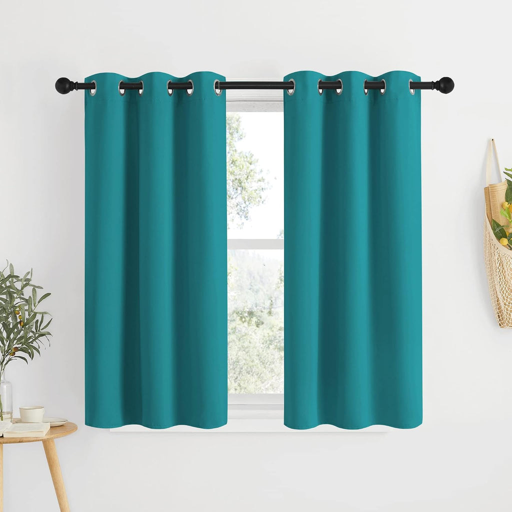 NICETOWN ROM Darkening Curtains 48 inch Length 2 Panels, Thermal Insulated Grommet Blackout Curtains for Modern Casual Elegant Bedroom…
