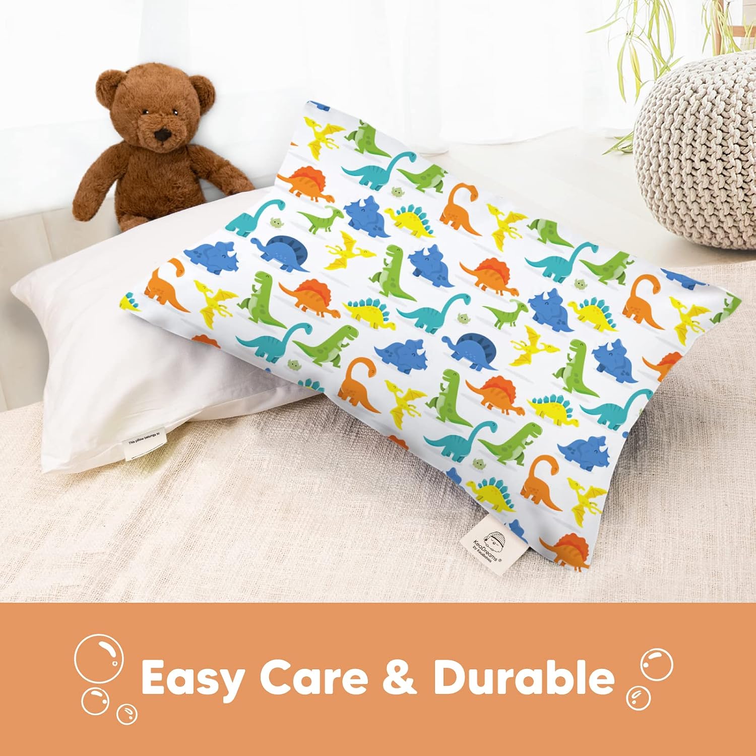 KeaBabies Toddler Pillowcase 13"x18" - Organic Cotton Toddler Pillowcase for Kids, Boys, Girls, Soft & Durable Cotton Cover for Miniature…