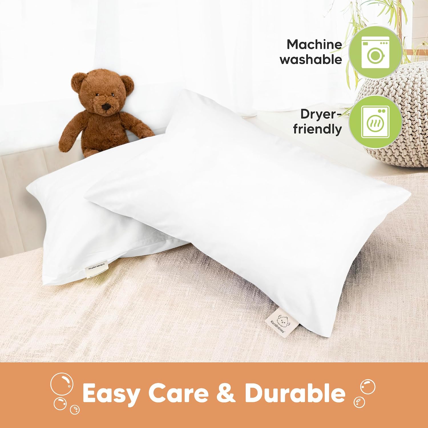 KeaBabies 14x20 Toddler Pillowcase, 1-Pack Waterproof - Soft Waterproof Toddler Pillow Protector Cover for Kids, Boys, Girls, Durable…