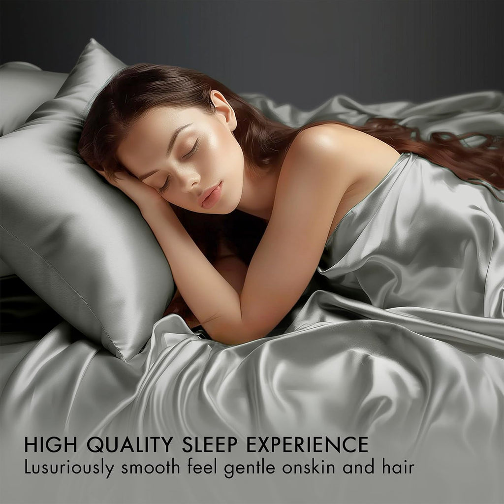 Madisonpark Madison Park Luxurious Satin Bed Sheets, Twin Size, Elastic 14" Pocket Fits Up to 16" Mattress, Wrinkle-Free, Soft Satin Sheet…
