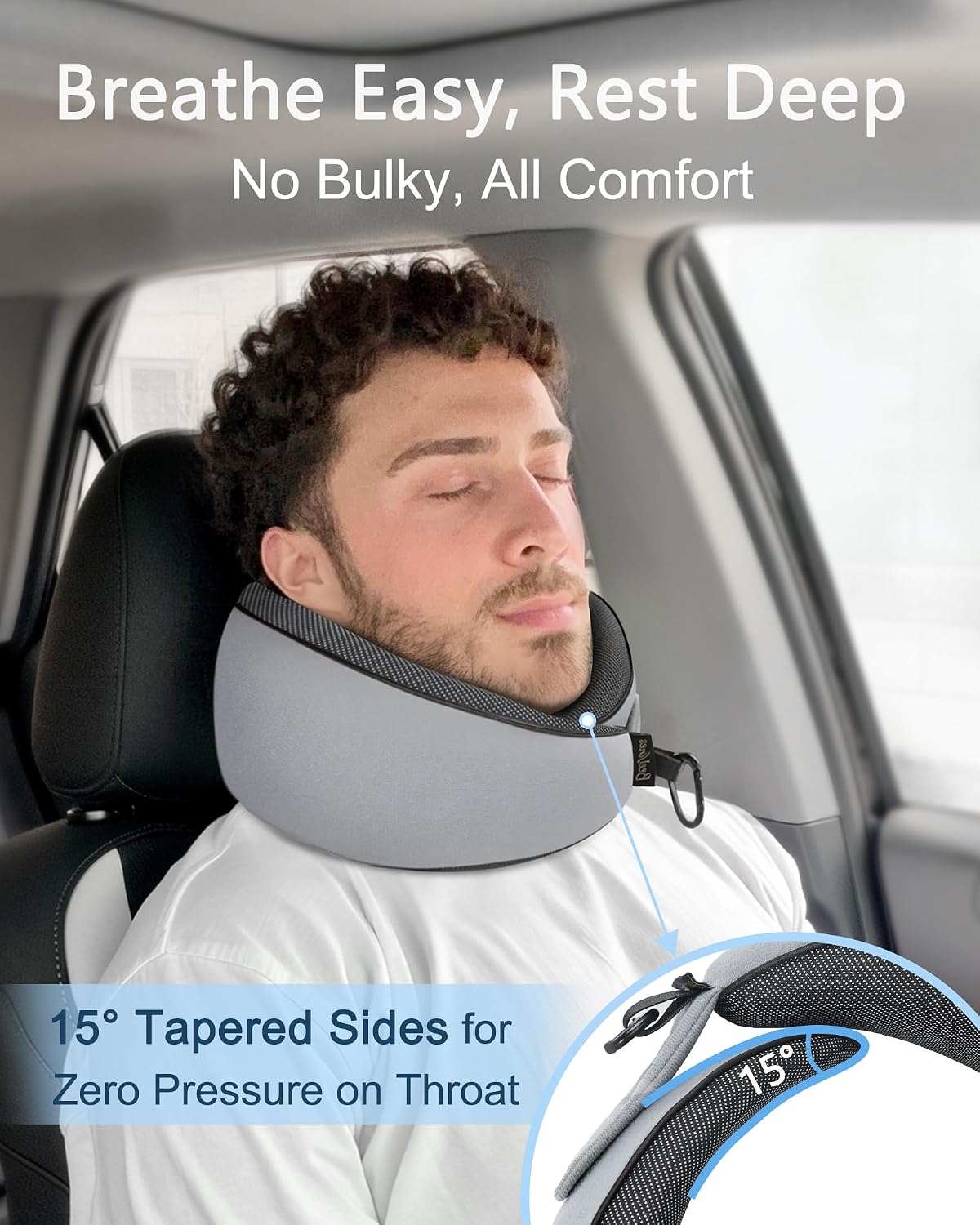 BeeVines Travel Pillow with Carry Case, Memory Foam Neck Pillows for Airplanes, 360° Wrap Around Support for Sleeping, Breathable & Washabl…