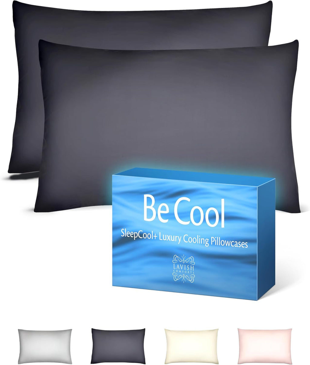 LavishComforts Lavish Comforts® Cooling Pillow Cases for Hot Sleepers – Cool, Ultra-Soft Pillow Cases for Acne & Frizz, Anti Acne Pillow Ca…