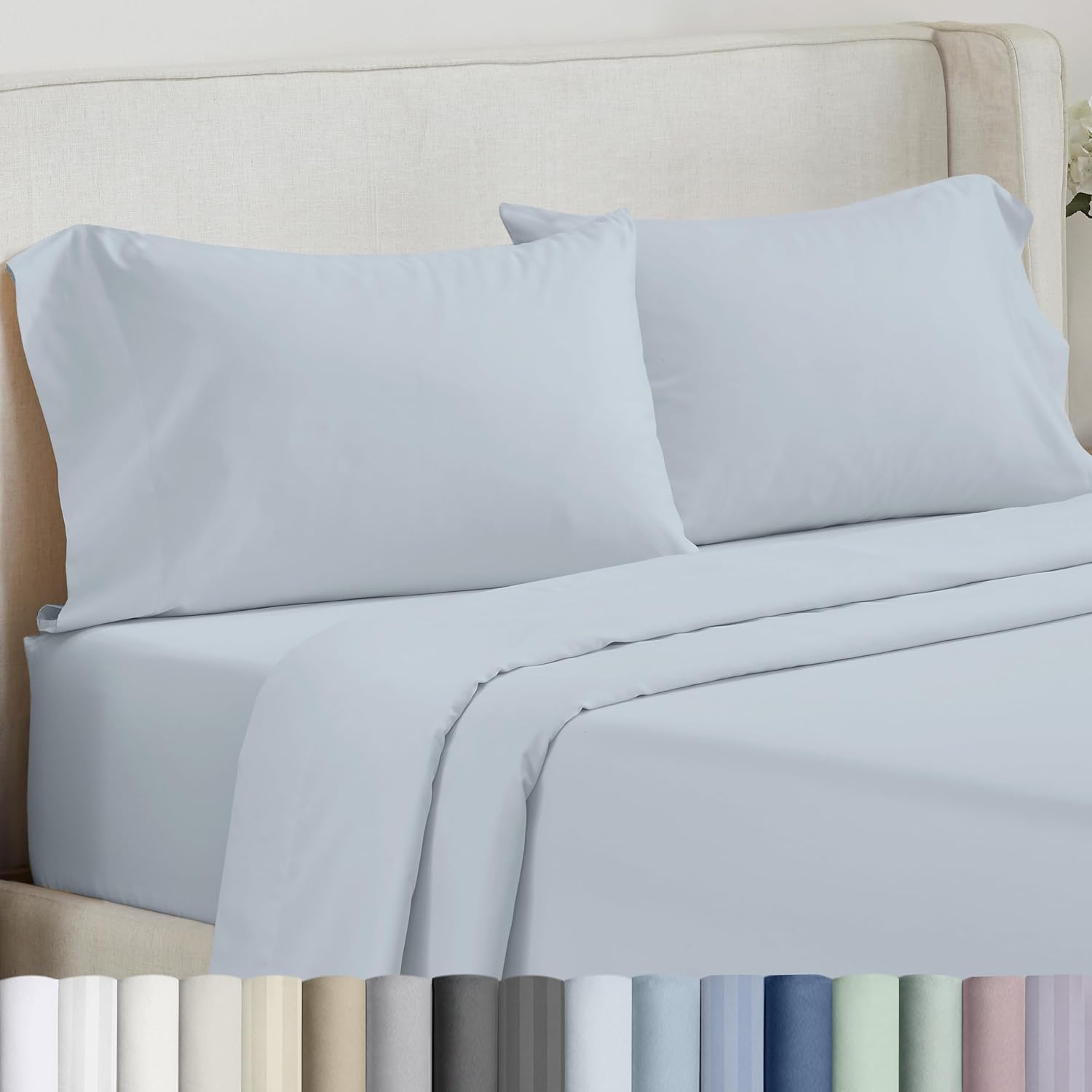 California Design Den 100% Cotton King Size Pillow Cases Set of 2 - Soft & Silky 500 Thread Count Sateen, Breathable Pillow Cover Cotton…
