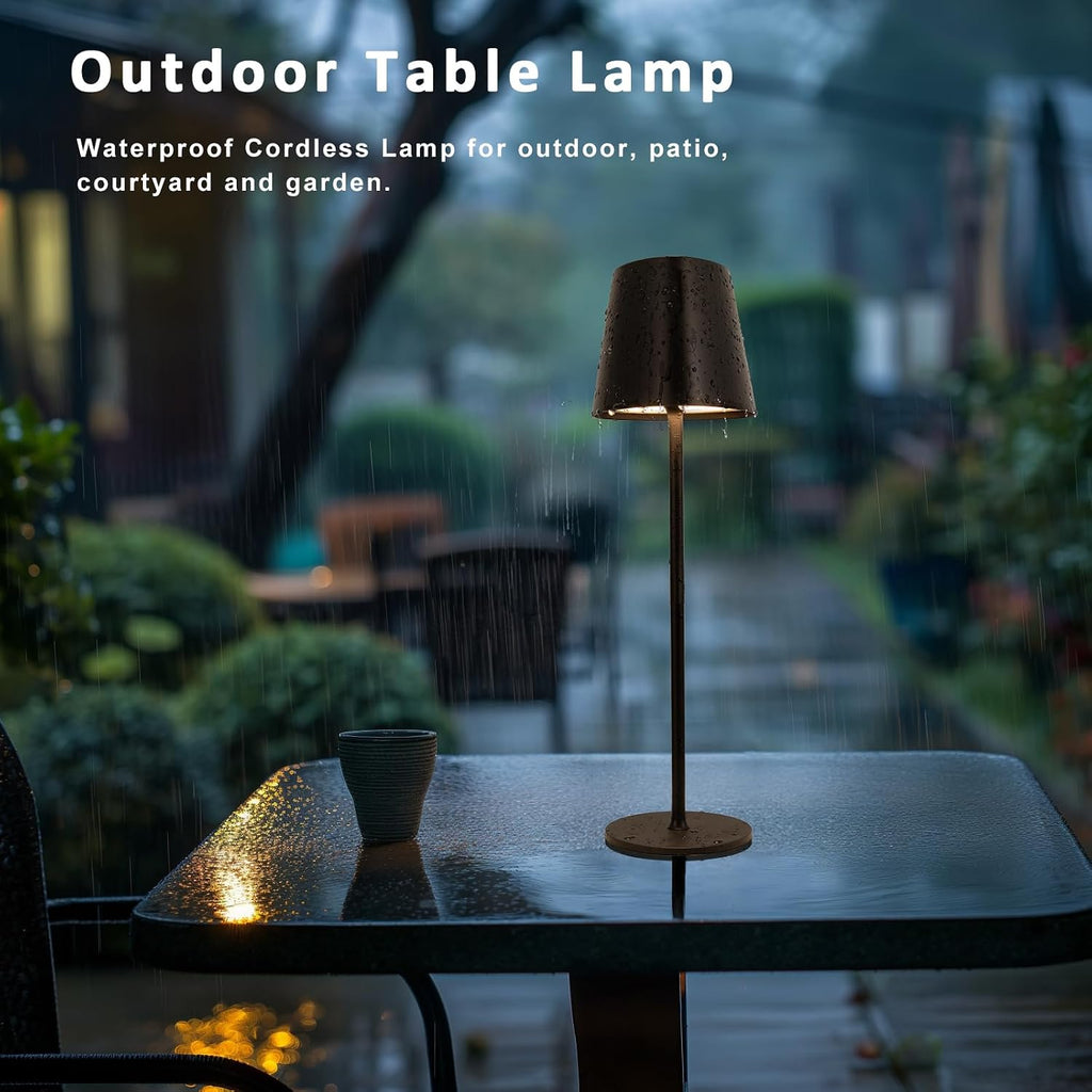 Kakanuo Cordless Table Lamp, 3 Color Stepless Dimming, 5000mAh Rechargeable Battery Powered, Outdoor LED Lamps, for Dining Room, Living…