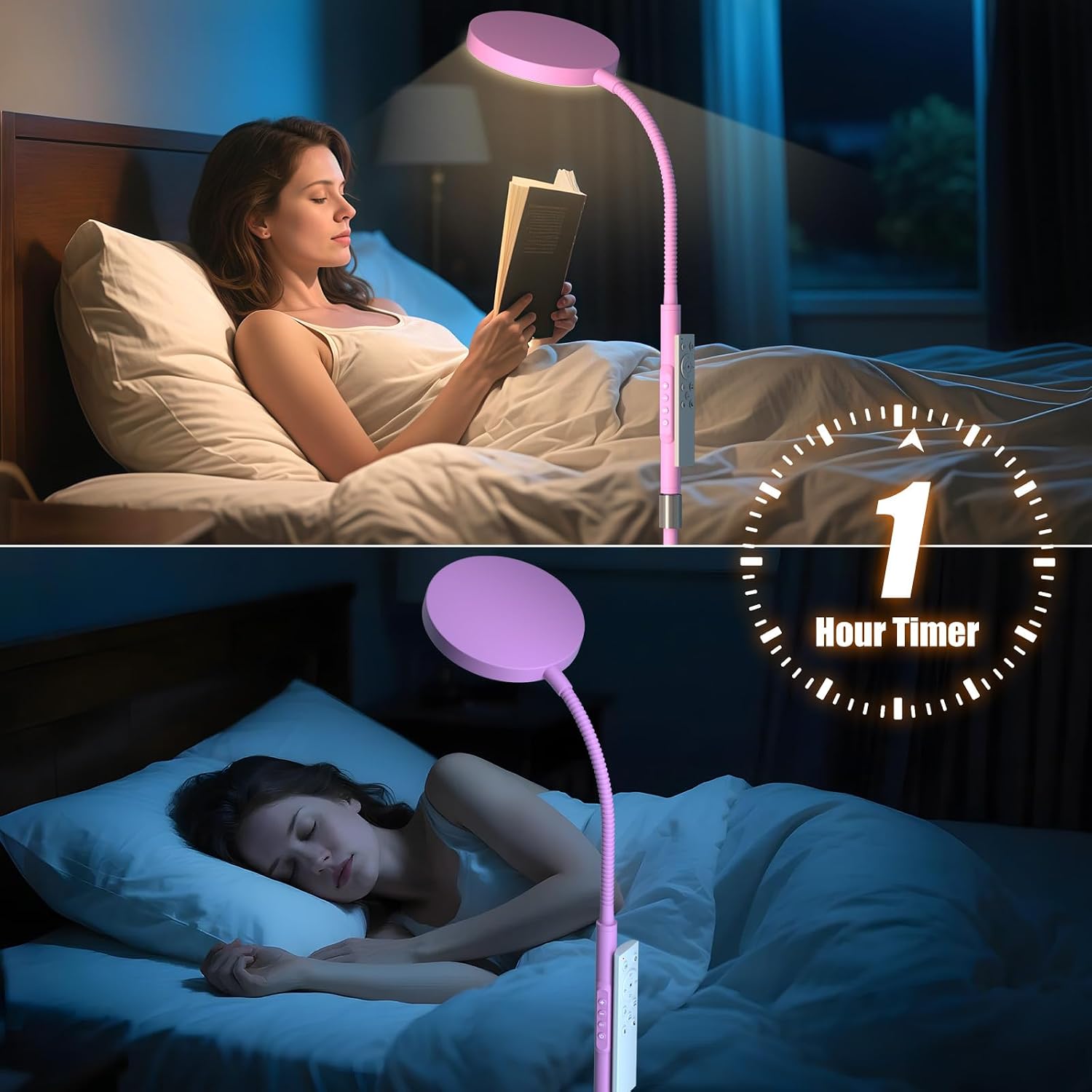 Pacovy Floor Lamp, Adjustable Height Floor Lamps for Living Room Bedroom, 120 LED Super Bright Standing Lamp Remote Control Dimmable Goosen…