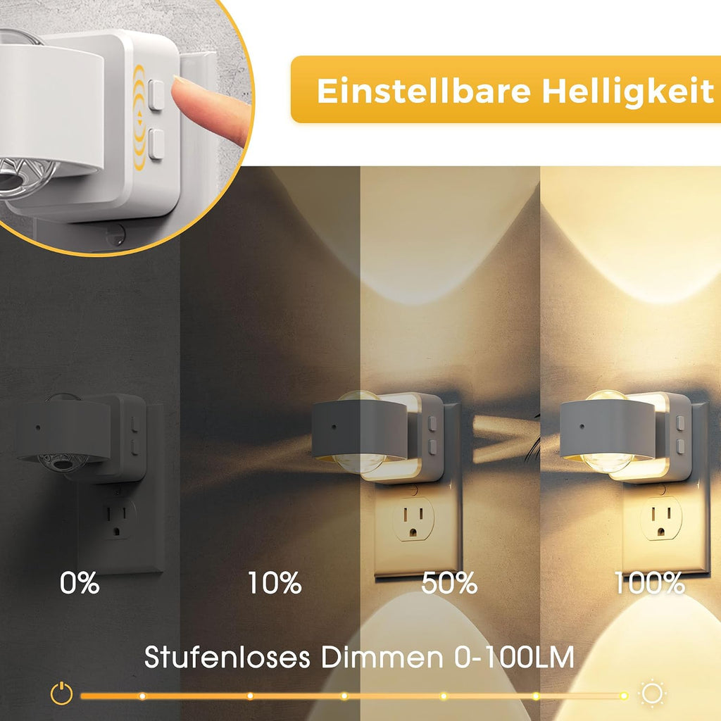 L LOHAS LED Night Lights Plug into Wall, Night Light Projector, Dusk to Dawn Sensor, Rotating White Nightlight for Kids, Soft White…