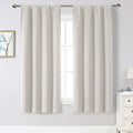 WelvetBLK Natural Curtains for Bedroom Living Room 63 Inch Length 2 Panels Set, Soft Solid Light Filtering Thermal Insulated Window Treatme…