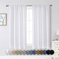 WelvetBLK White Curtains for Bedroom Living Room 54 Inch Length 2 Panels Set, Soft Solid Thermal Insulated Light Filtering Curtains Drapes,…