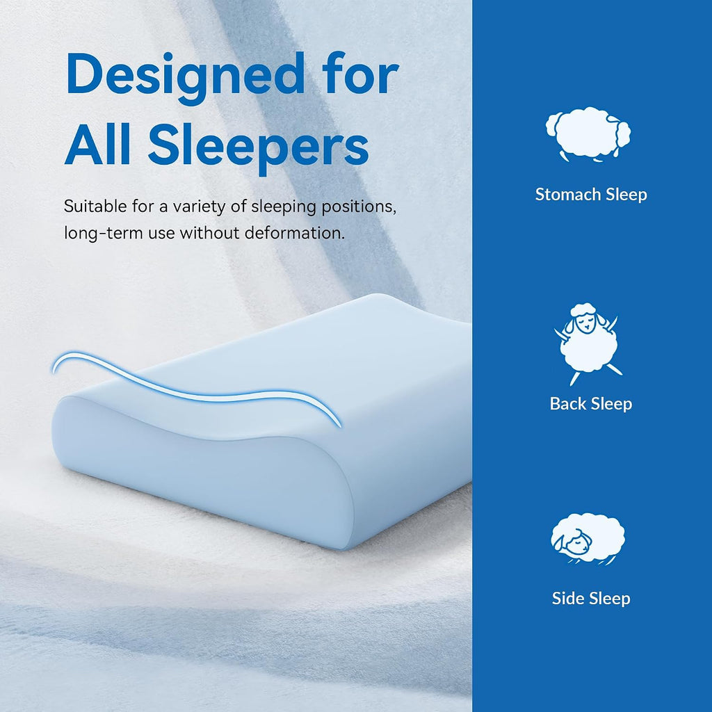 Amaeromax AM AEROMAX Firm Contour Memory Foam Pillow, Cervical Pillow for Neck, Neck Orthopedic Sleeping Pillows for Side, Back and Stomac…