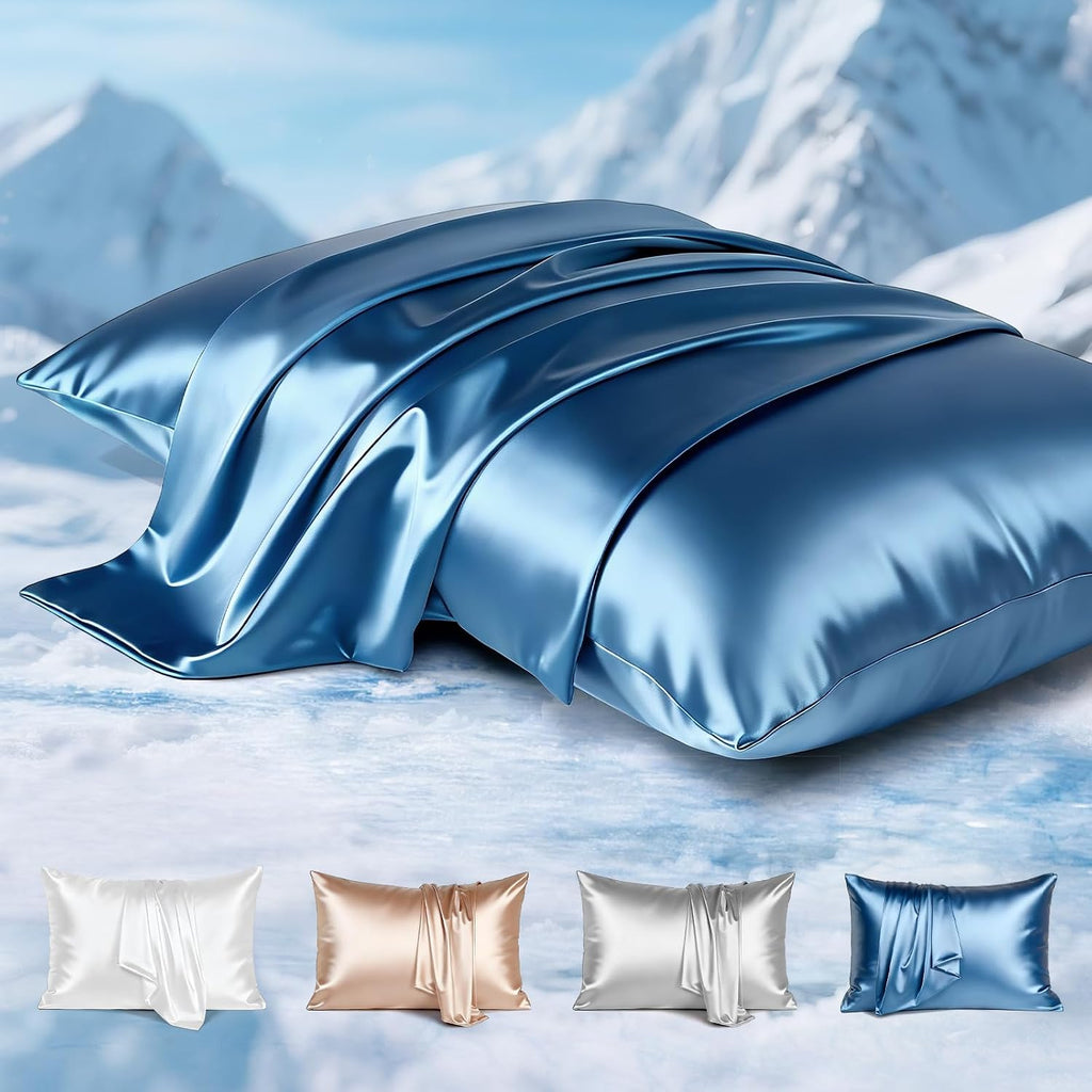 Avolare Cooling Pillow Cases, Softer Than Silk Pillow Cases, 2 Pack Cooling Pillowcases for Hot Sleepers, Gentle on Hair and Skin, Arc-Chil…