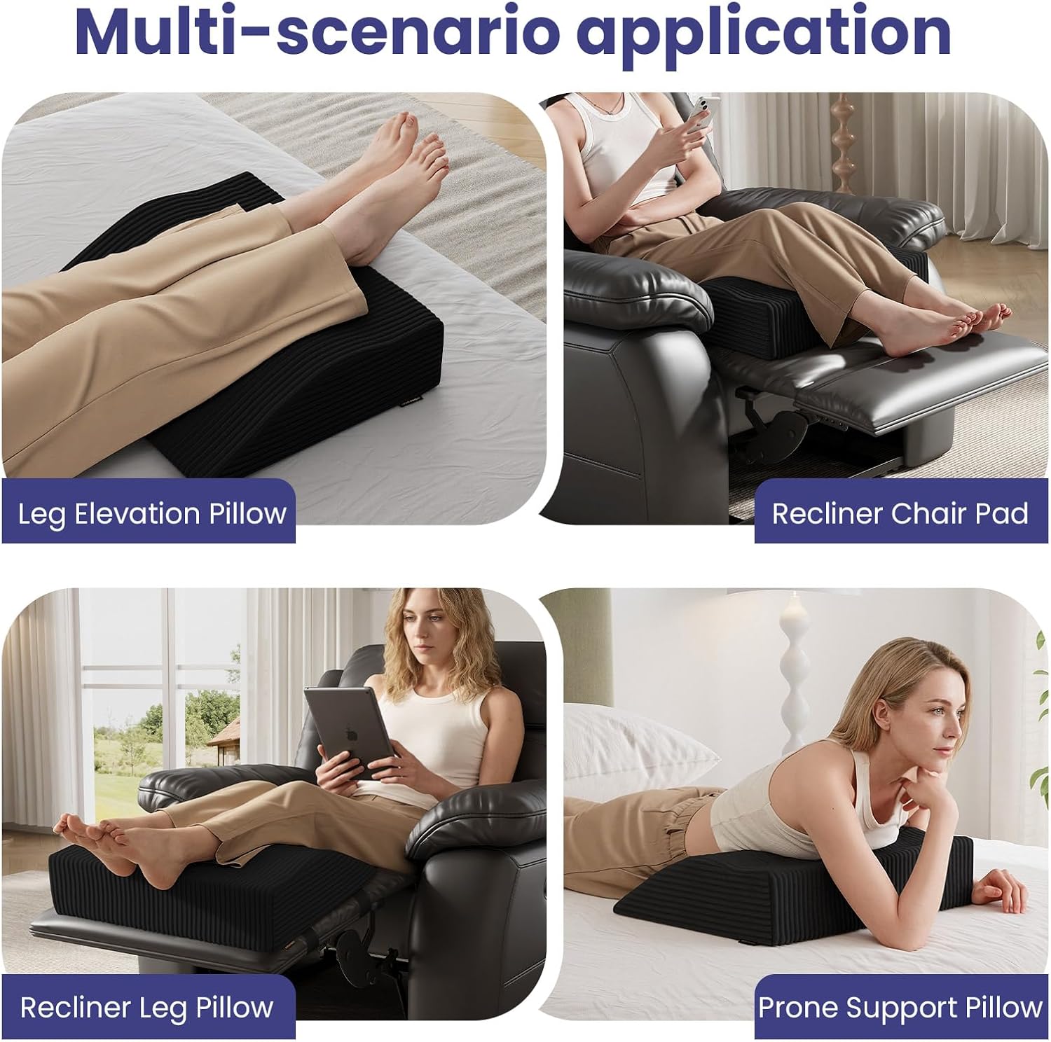 idee-home Recliner Leg Rest Cushion, Recliner Footrest Extender Pillow with Removable Corduroy Cover, Multi Purpose Ergonomic Foot Pillow…