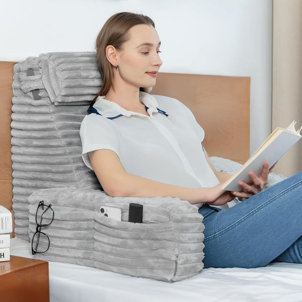 ENITYA Back Pillow for Bed Sitting up, Reading Pillow for Sitting in Bed Adult, Back Support Wedge for Reading/Resting/Post…