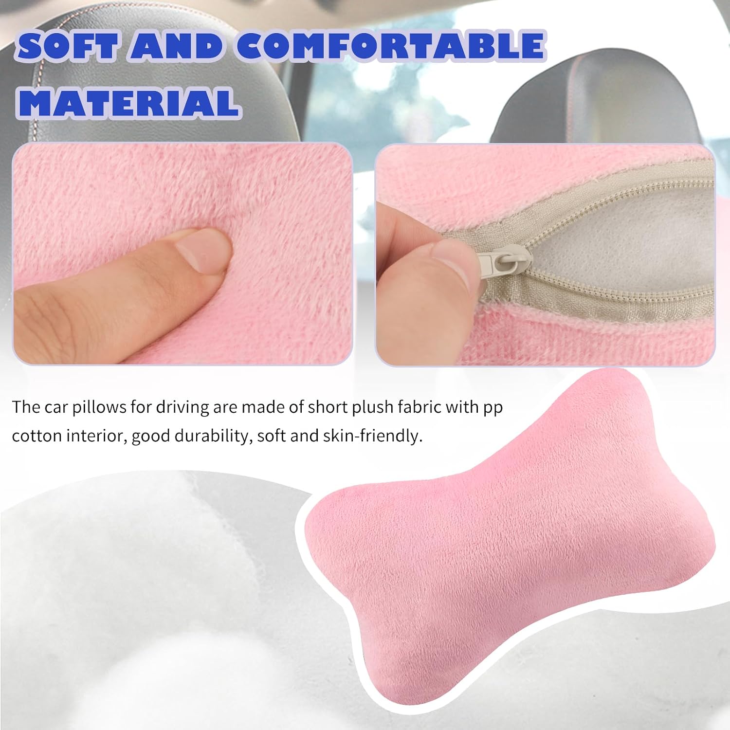 2PCS Car Headrest Pillow, Soft & Comfortable Car Neck Pillow for Driving Fatigue Relieve, All-Season Universal Cars Head Rest Pillows…