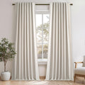 Topfinel 132 Inch Curtains Extra Long Living Room for Large Window 11 FT 2 Panels Natural Ivory Birch Linen Texture Thermal Insulated Energ…