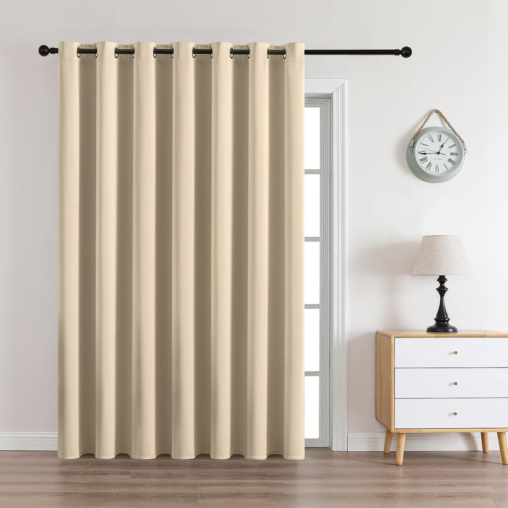 CUCRAF Custom Light Beige Blackout Curtains 1 Panel Set, Thermal Insulated Grommet Room Darkening Curtain for Living Room Bedroom, Light…