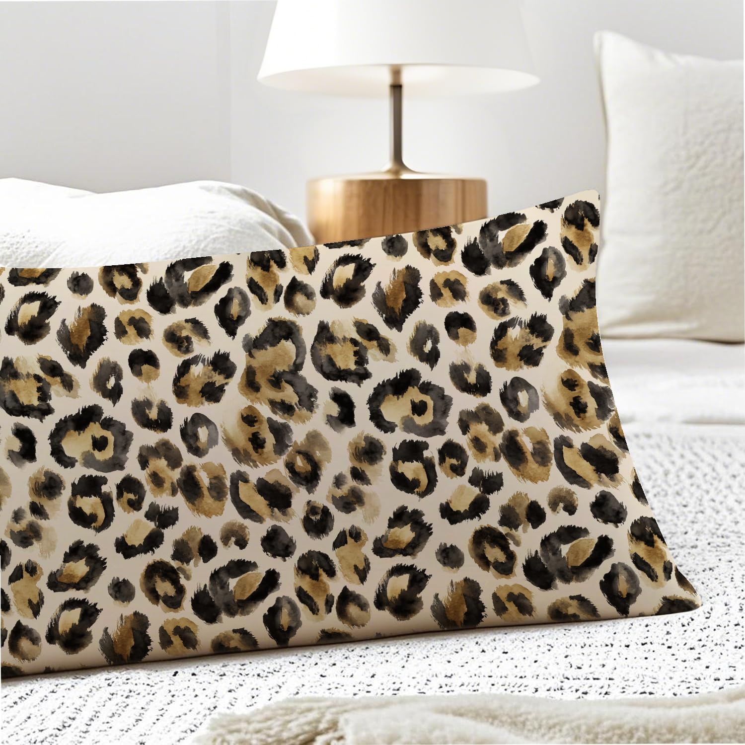 Black and Gold Leopard Print 20x54 Body Pillow Cover, Cheetah Print Room Decor, Funky Y2k Cheetah Print Decorative Long Body Pillow Cases…