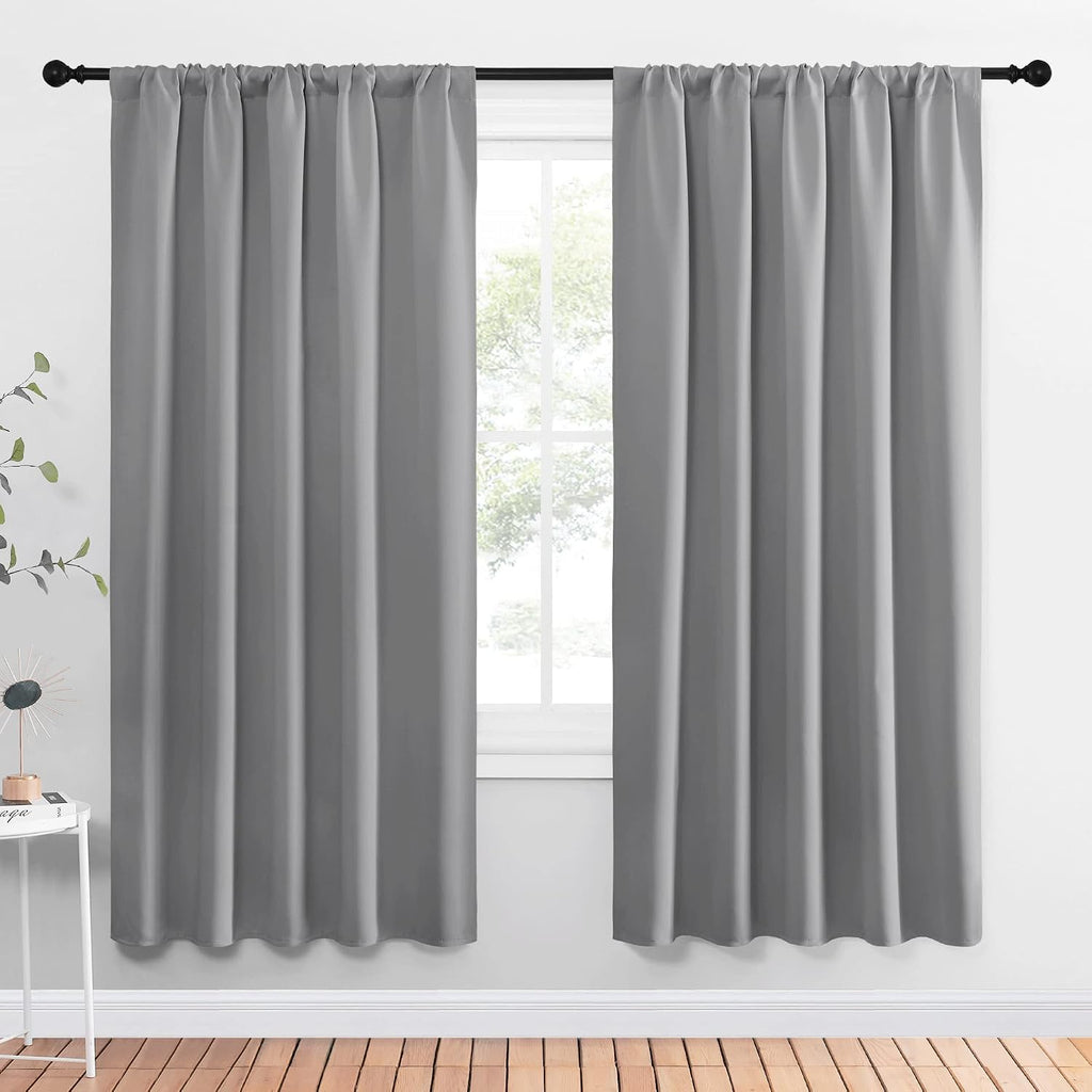 NICETOWN Blackout Curtain Panels for Bedroom - Thermal Insulated Rod Pocket Blackout Drapes/Draperies for Play Kids Room (2 Panels, W52 x…