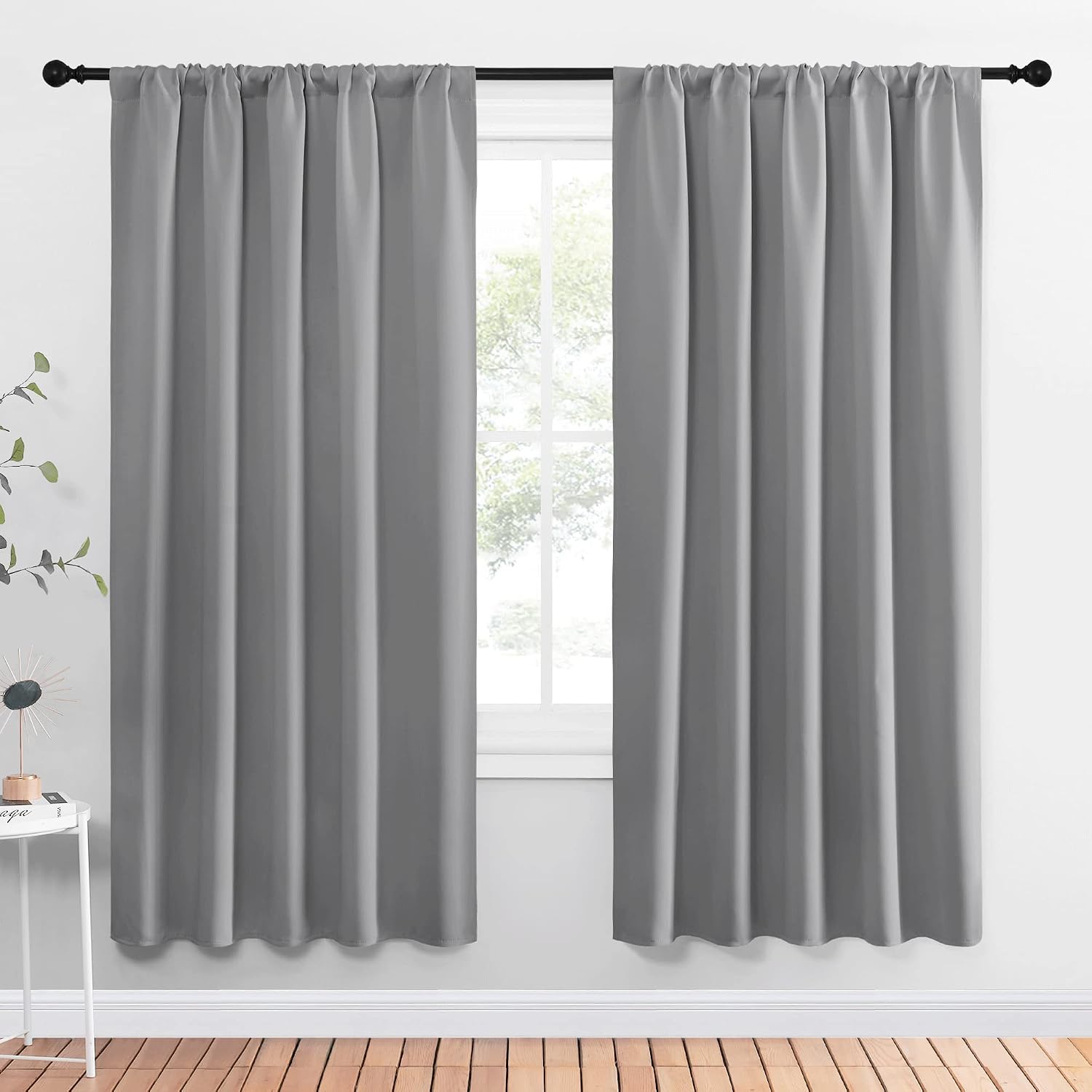 NICETOWN Blackout Curtain Panels for Bedroom - Thermal Insulated Rod Pocket Blackout Drapes/Draperies for Play Kids Room (2 Panels, W52 x…