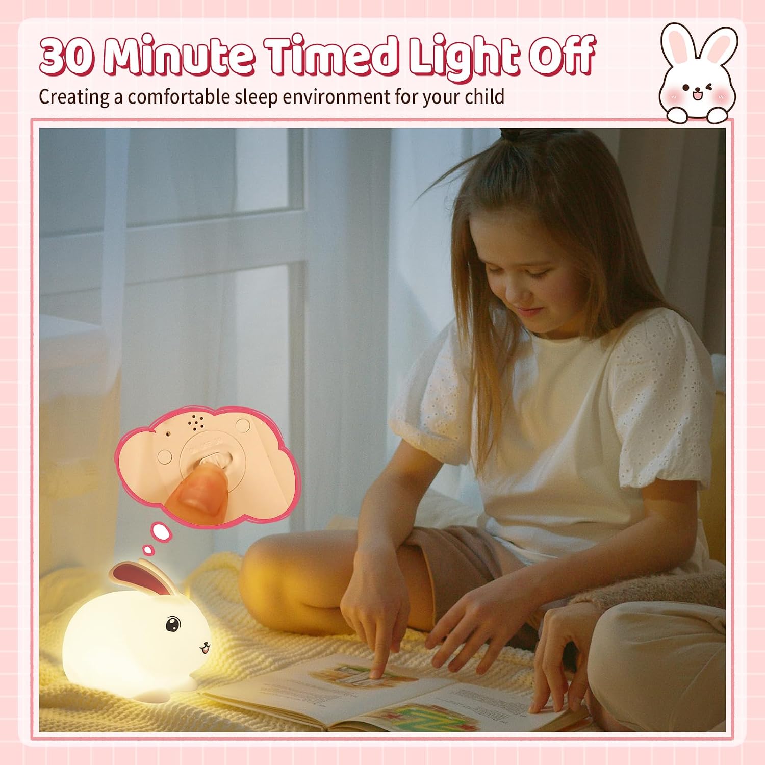 Saluoke Baby Night Light 7-Color: Soft Silicone Nursery Light for Kids Room Decor with Portable Rechargeable Cute NightLamp Animal Lights -…
