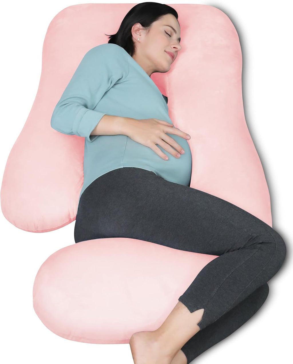 Moonpark MOON PARK Pregnancy Pillows for Sleeping - U Shaped Full Body Maternity Pillow with Removable Cover - Support for Back, Legs, Bell…