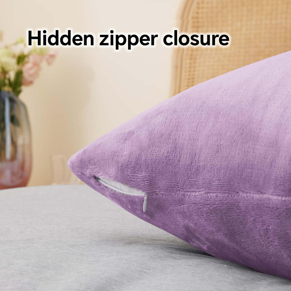 Bedelite Flannel Pillowcases Standard Set of 2, Super Soft Fleece Pillow Case Cover with Zipper for Bedroom, Sofa, Couch, Luxury Cozy Fuzzy…