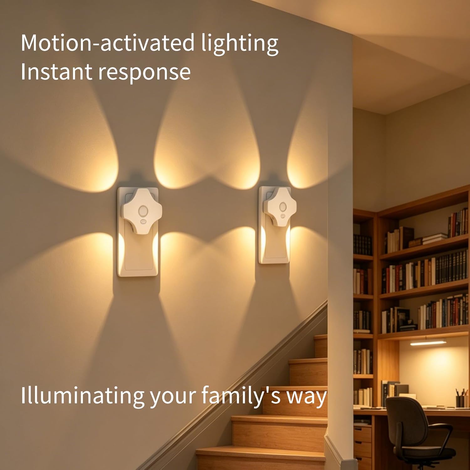 LED Motion Sensor Night Light, [2-Pack] Plug in Night Light with Motion Sensor and Dusk to Dawn Sensor, Brightness Adjustable, 3000K Soft…