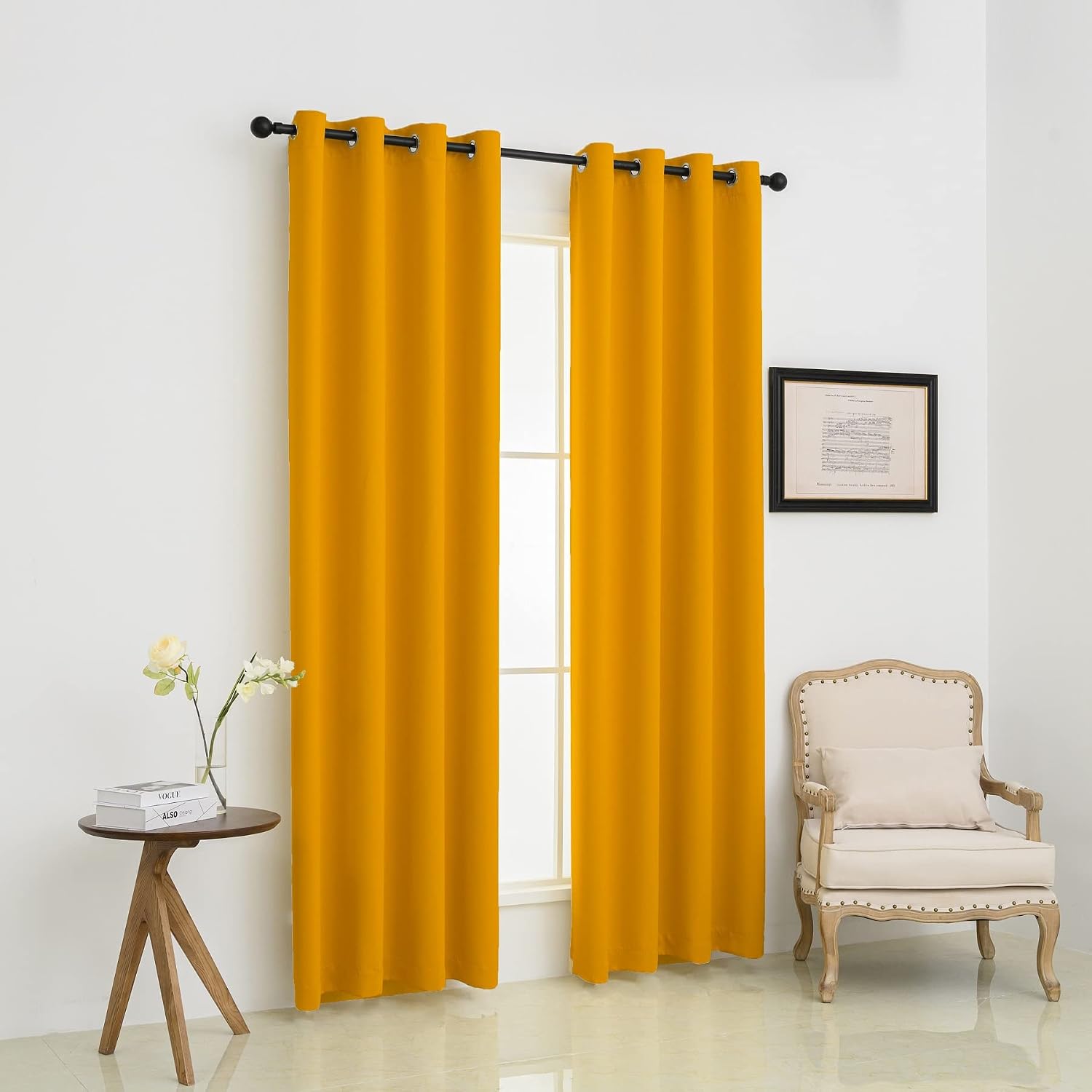 Pickluc Grommet Blackout Curtains 108 Inches Long 2 Panels, Light Blocking Window Drapes for Living Room, Thermal Insulated, Noise Reductio…