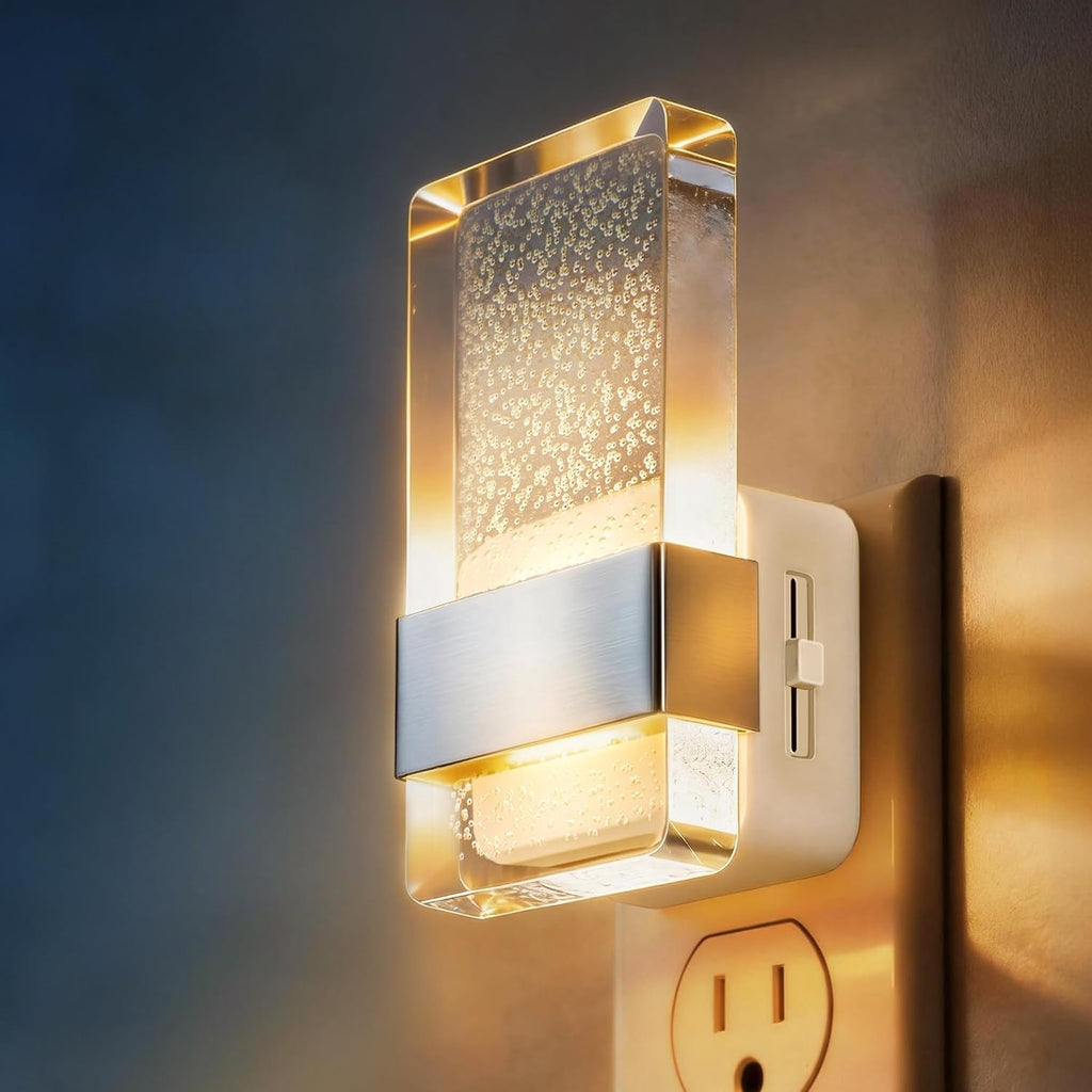 DORESshop LED Night Lights Plug into Wall, 0-100LM Dimmable Nightlight, Bubble Decorative Night Light, Dusk to Dawn Sensor, Wall…