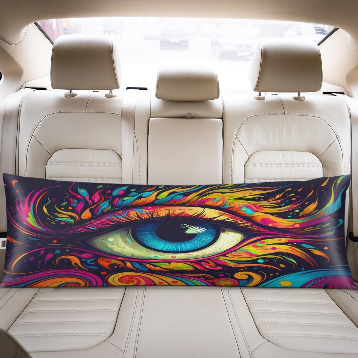 Evil Eye Body Pillow Covers Decorative Soft Bedding Satin Pillowcase with Zipper Closure Cooling Breathable Long Pillow Case-21"x 54"