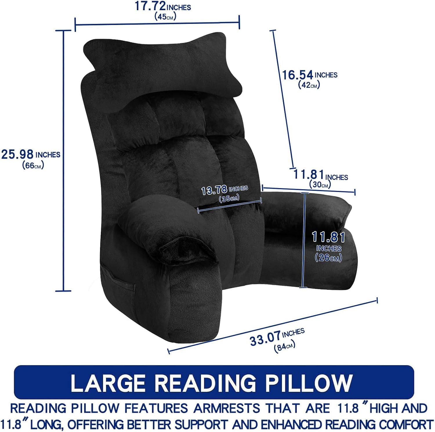 YDCEULARDOH Reading Pillow for Bed Adult – Large Bed Pillow with Arms, Supportive Back Pillow for Sitting Up in Bed for Reading, Watching…