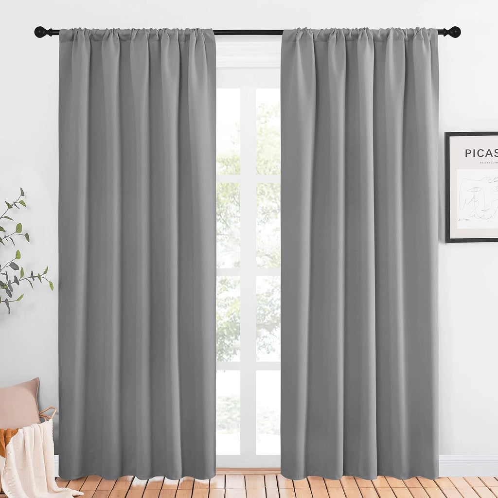 NICETOWN Blackout Curtains 84 inches Length - Energy Efficient & Noise Reducing Thermal Insulated Rod Pocket Blackout Drapes/Draperies…